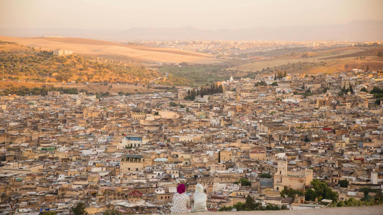 Vista aérea de una ciudad de Marruecos