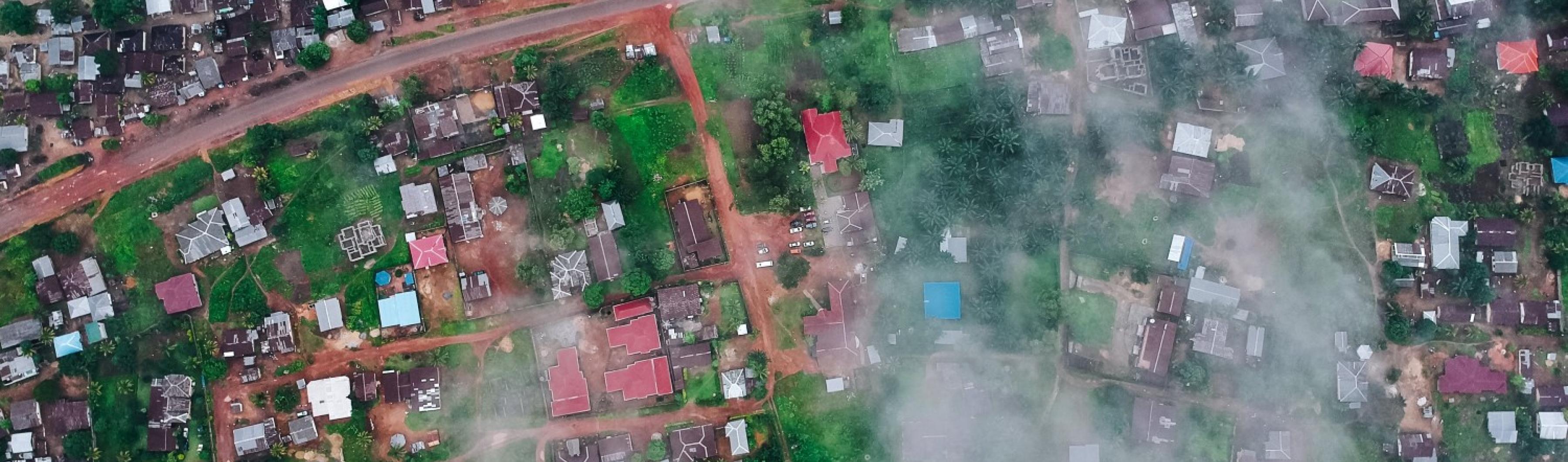 Vista aérea de Freetown, Sierra Leona