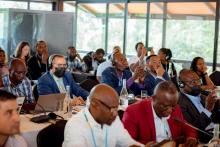 Participantes de Kigali, Freetown, Marrakech y otras ciudades de UrbanShift durante el taller de soluciones basadas en la naturaleza en la UrbanShift City Academy for Africa, mayo de 2022.