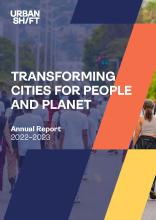 portada del informe anual 2022-2023 de urbanshift