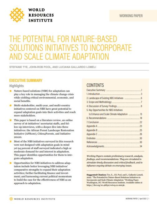 El potencial de las soluciones basadas en la naturaleza