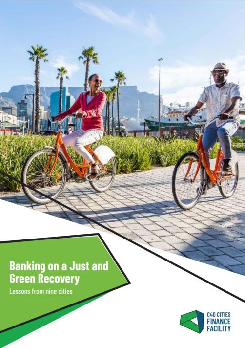 la banca de la recuperación justa y verde portada del informe c40